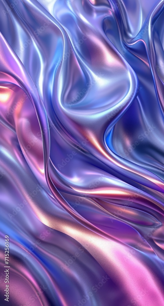 Obraz premium Abstract purple and blue metallic glass with a silky texture