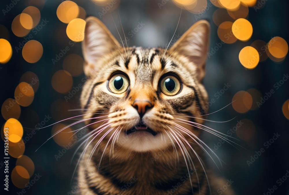 A cat with a surprised expression, featuring an open mouth in a moment of astonishment or curiosity. A cat with a surprised expression, featuring an open mouth in a moment of astonishment or curiosity.