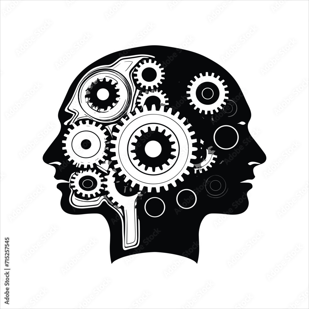 custom made wallpaper toronto digitalcogs interlocked within two heads talking corporate vector illustrations