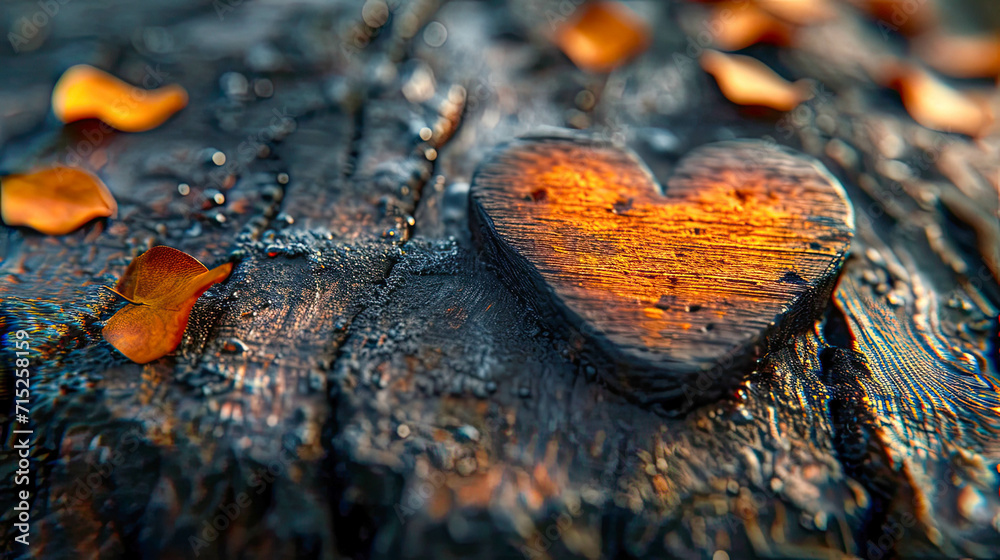 Wooden heart on a wooden background. Shallow depth of field Wooden heart on a wooden background. Shallow depth of field