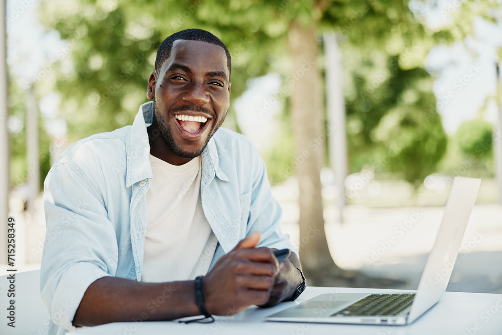 Fototapeta premium Young man person computer businessman working male happy adult business laptop office