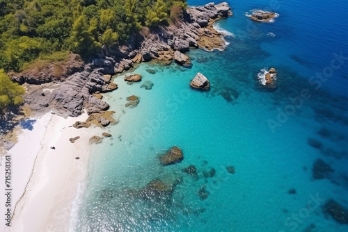 Aerial View of a Serene Tropical Cove.