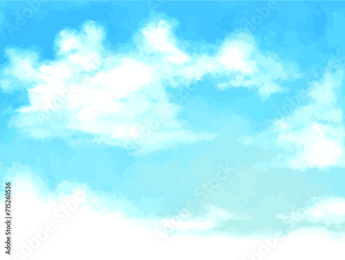 水彩風の青空のイラスト