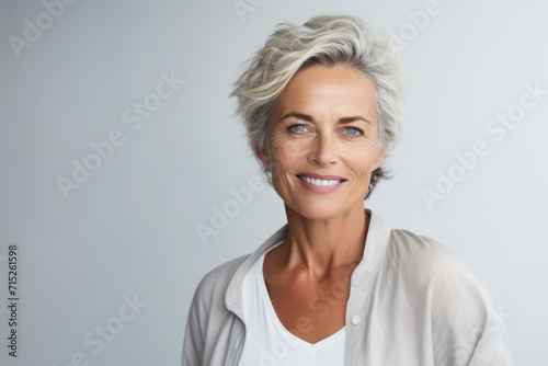 Portrait of smiling senior businesswoman looking at the camera with copyspace