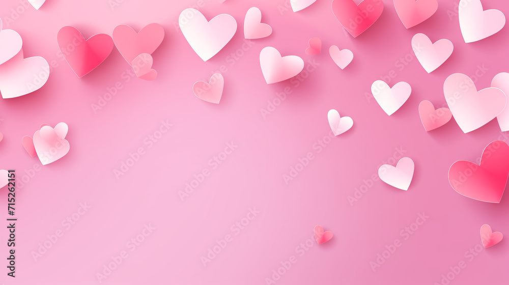 Pink background with pink and light pink hearts