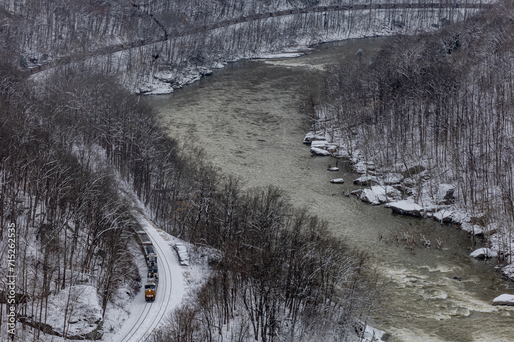 Scenic winter views from Hawks Nest overlook Scenic winter views from Hawks Nest overlook