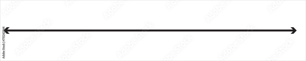 Horizontal dual thin long straight double ended arrow. Simple illustration isolated on white background. Horizontal dual thin long straight double ended arrow. Simple illustration isolated on white background.