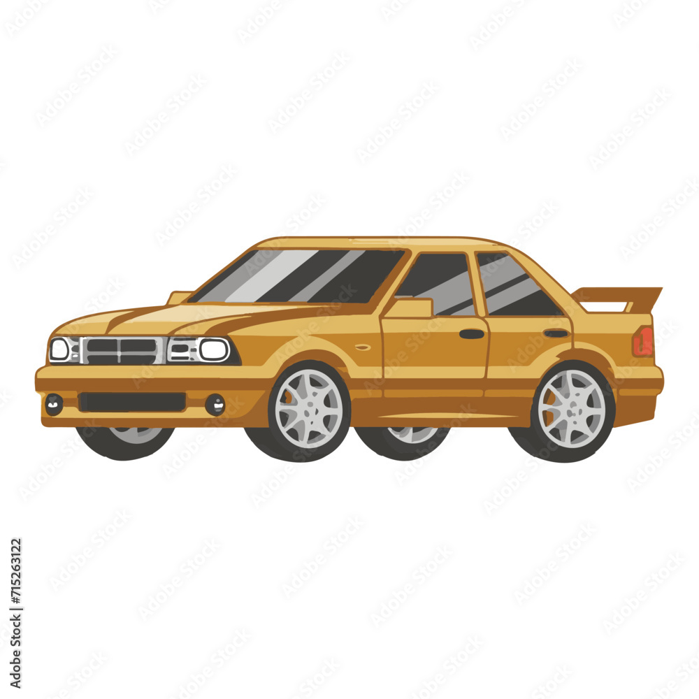 yellow car vector