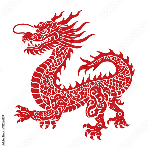 Red Dragon Woodcut