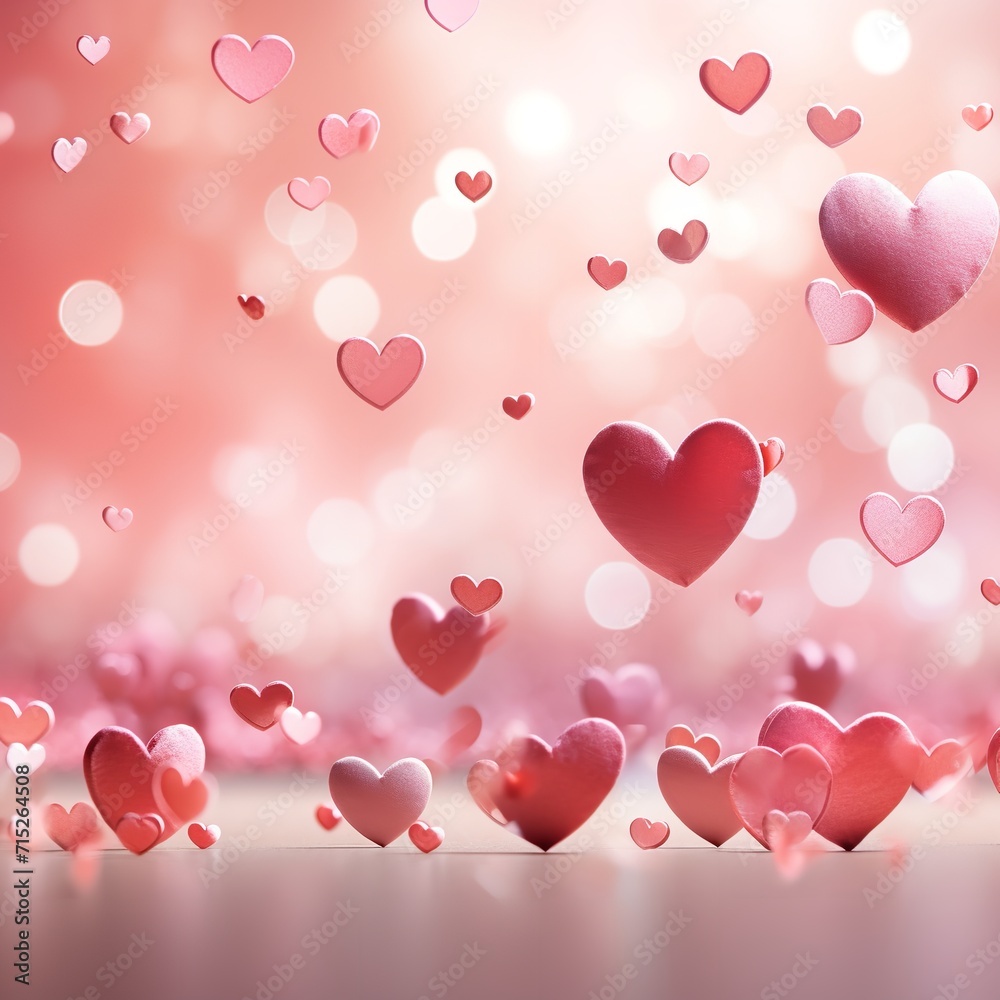 Romantic love hearts background for valentines day greeting cards and captivating photos.