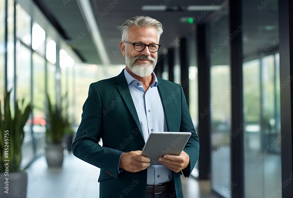 Fototapeta premium Businessman with computer in office