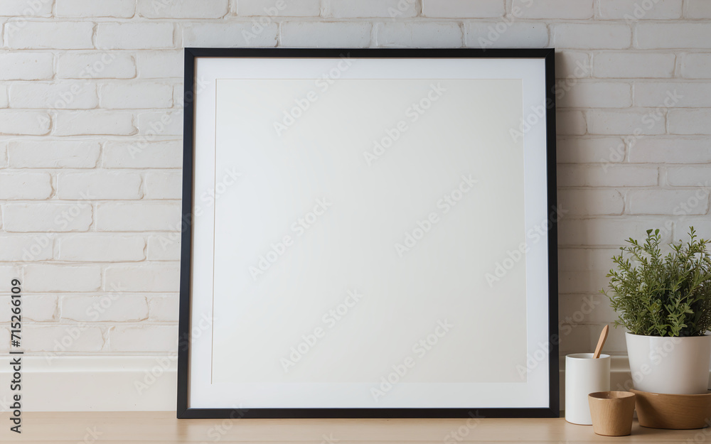 Close-up of an empty mockup poster frame. Close-up of an empty mockup poster frame.
