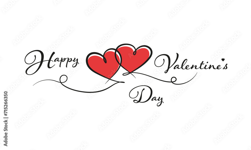 happy valentines day logotype vector illustration
