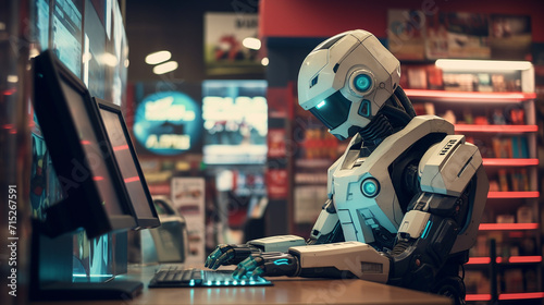 an artificial intelligence robot in a video game store photo