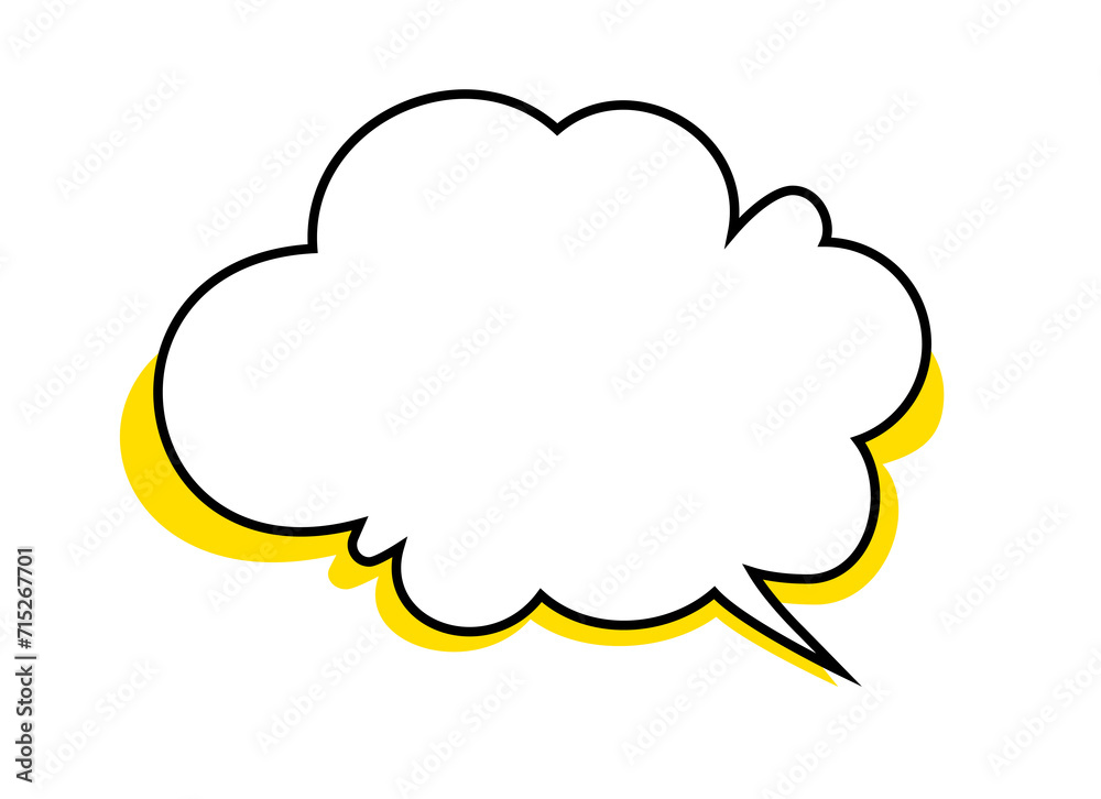 ポップで雲のような吹き出しのイラスト(影あり) ポップで雲のような吹き出しのイラスト(影あり)