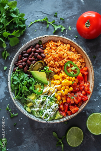 Delicious Mexican burrito bowl