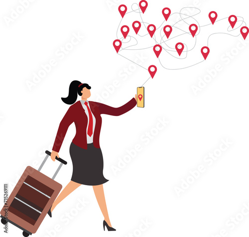 Searching, Direction, Suitcase, Business, Businesswoman