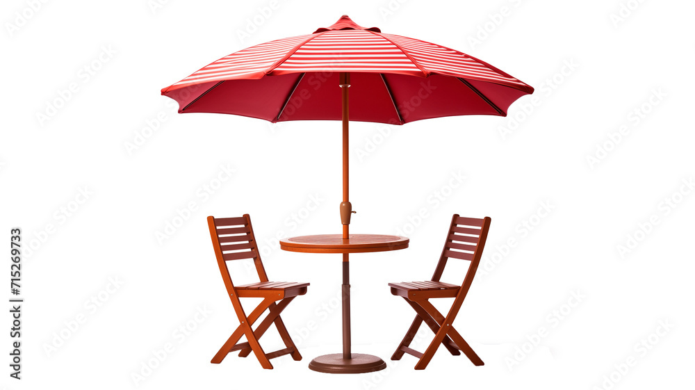 Cafe table with chair and parasol umbrella isolated on white background. Cafe table with chair and parasol umbrella isolated on white background.