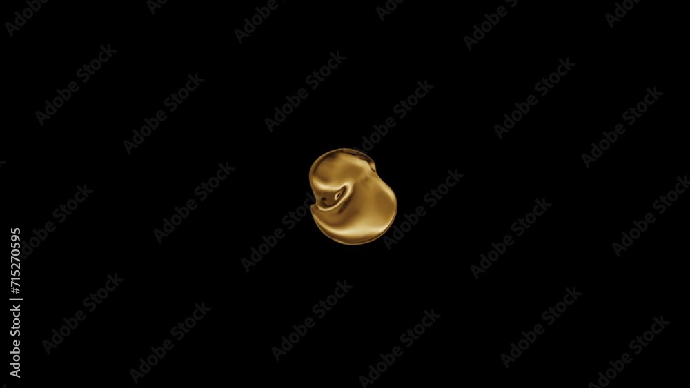 Luxury liquid gold splash on black background, 3D animation Luxury liquid gold splash on black background, 3D animation
