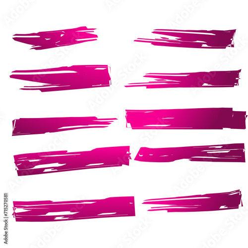 Set of brush strokes for free texture transparent purple transparent image download