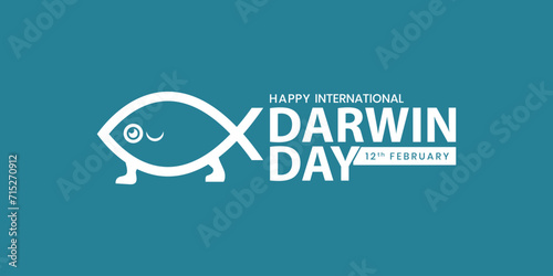 International Darwin Day vector illustration. Science and Humanity Day. Poster, celebrating the birthday of scientist Charles Darwin. International Science and Humanities Day. photo