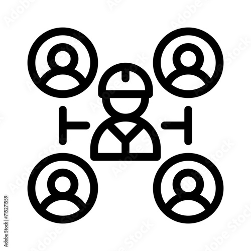 contractor line icon