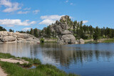 The scenery of Sylvan Lake in summer, in Custer State Park, South Dakota