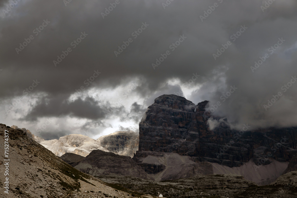Tre Cime di Lavaredo National Park, Italy - obrazy, fototapety, plakaty 