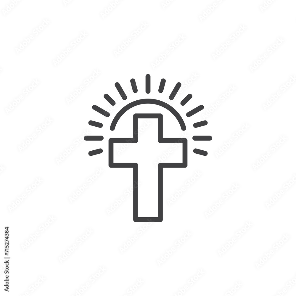 Easter Sunrise line icon Easter Sunrise line icon