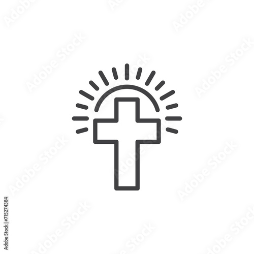 Easter Sunrise line icon