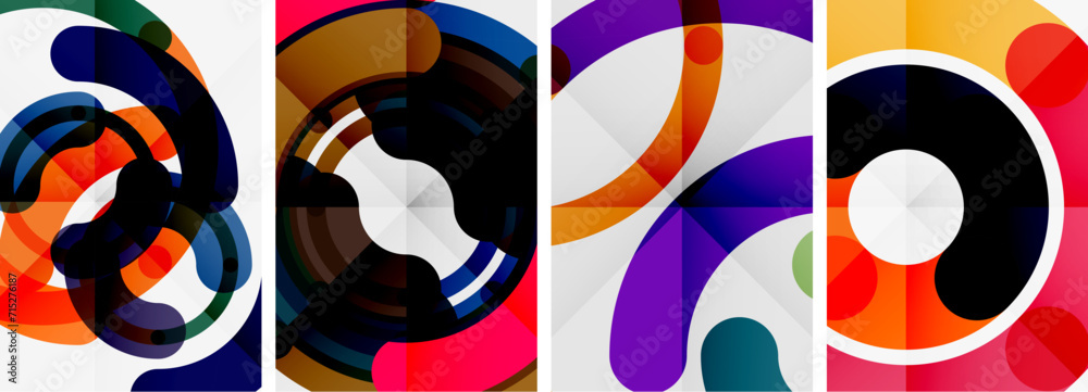 Set of colorful circle backgrounds. Vector illustration For Wallpaper, Banner, Background, Card, Book Illustration, landing page