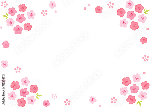 桃の花　雛祭り　背景イラスト