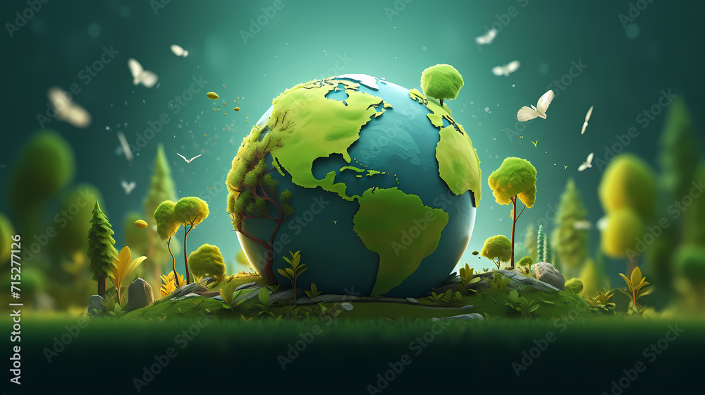 Fototapeta premium World environment day concept ecology protection environment, environmental protection background