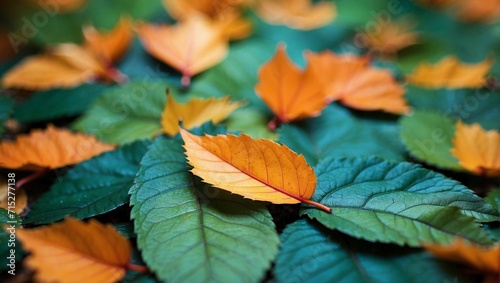 leaves background, close-up, Nature background, colorful abstract