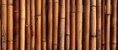 Bamboo wooden tubes fence texture background  resembling a rustic wood wall  Ai Generated.