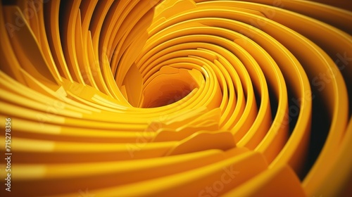Abstract 3D Animation, Yellow Geometric Background, AI Generated