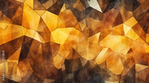 Citrine gem mosaic, Illustration style of messy watercolor, Ai Generated.