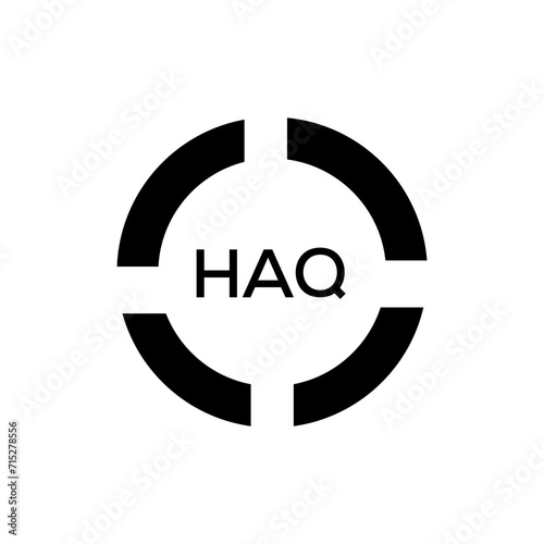 HAQ Letter logo design template vector. HAQ Business abstract connection vector logo. HAQ icon circle logotype.
 photo