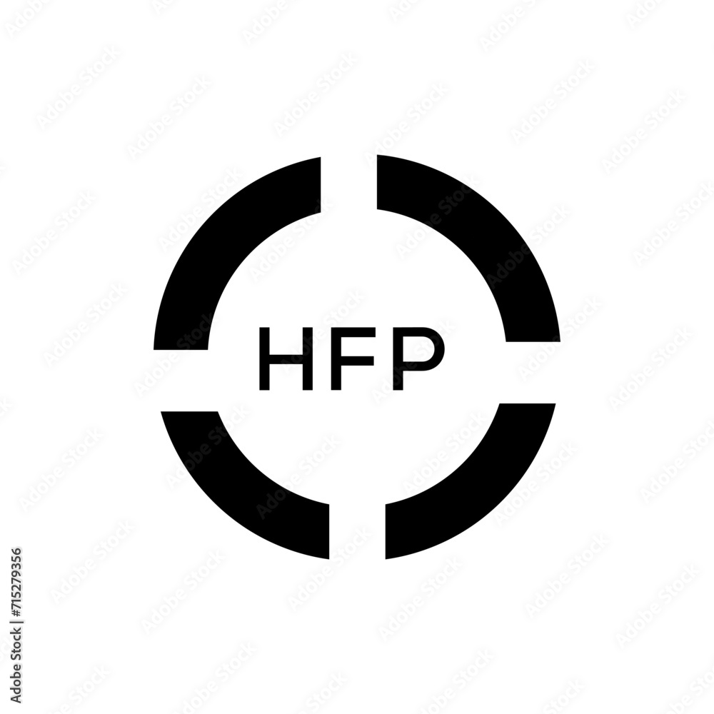 HFP Letter logo design template vector. HFP Business abstract connection vector logo. HFP icon circle logotype.

