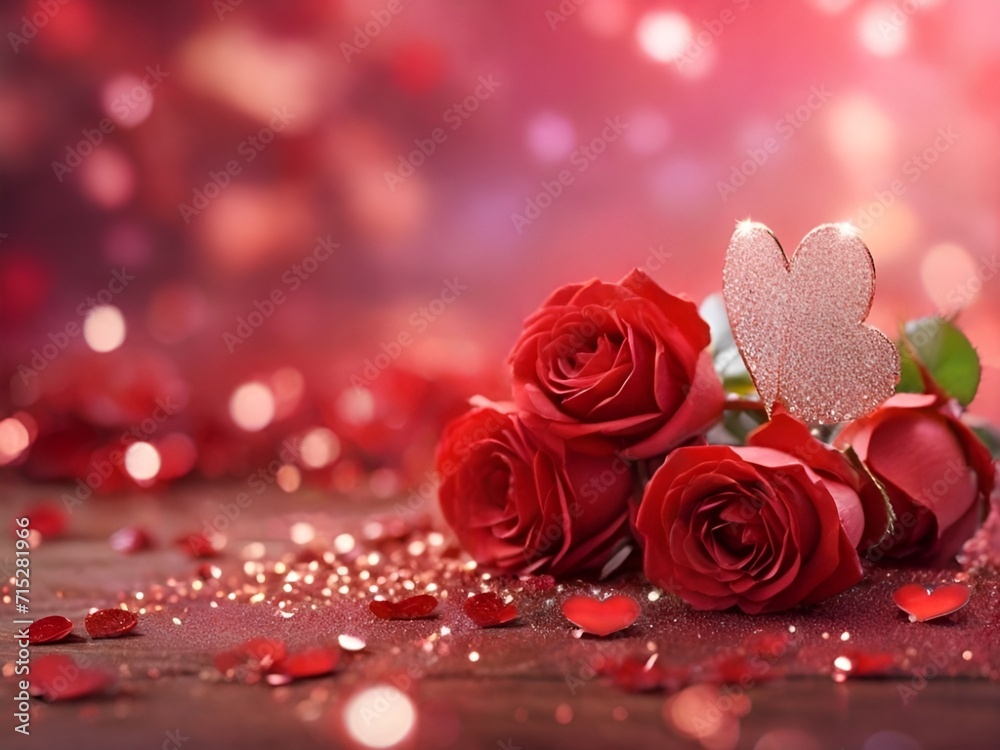 Charming Roses & Hearts Dreamy Valentine's Wallpaper, Hearts and Red Roses for valentines day, valentines day concept Charming Roses & Hearts Dreamy Valentine's Wallpaper, Hearts and Red Roses for valentines day, valentines day concept