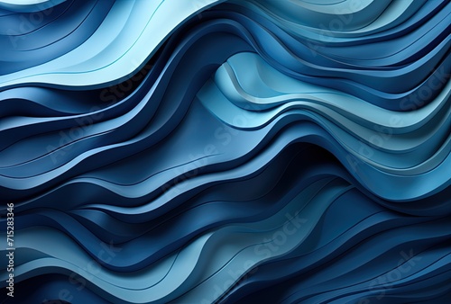 Cool blue 3d curved lines background. Created with Ai