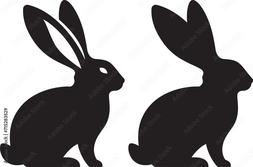 Rabbit silhouette vector illustration on a white background