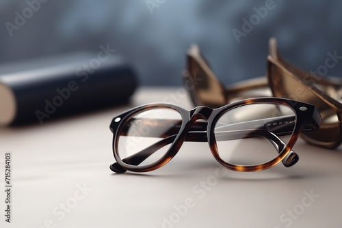 Glasses lie on a white background