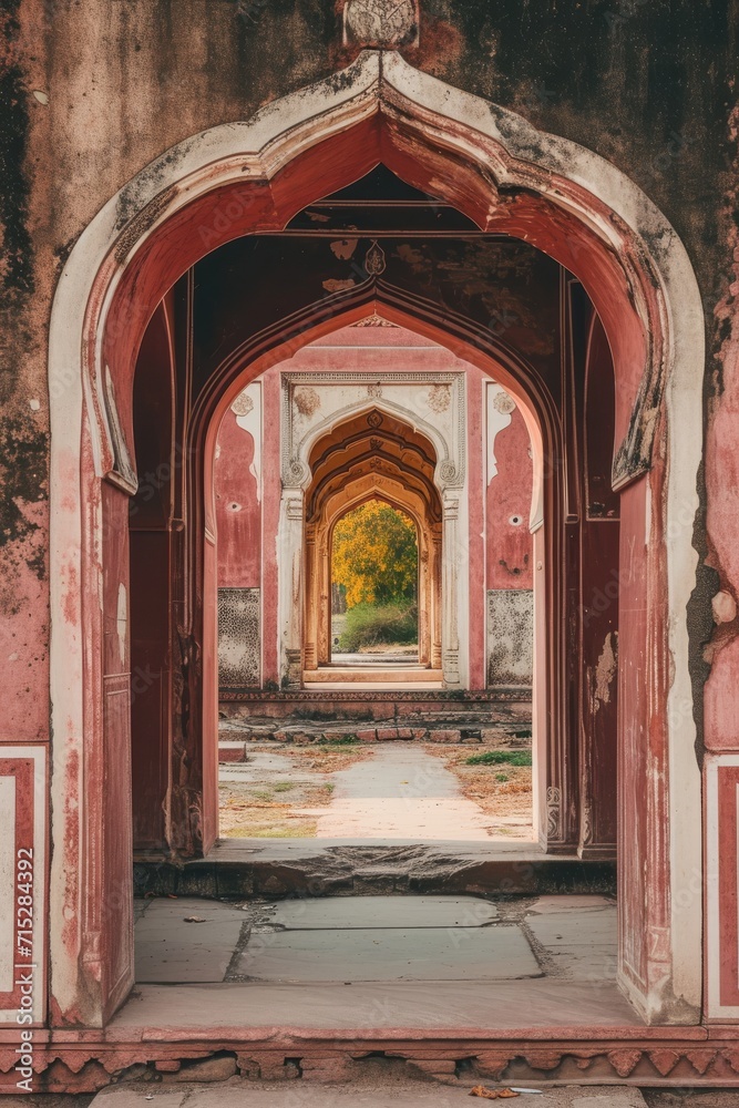 an old red archway 