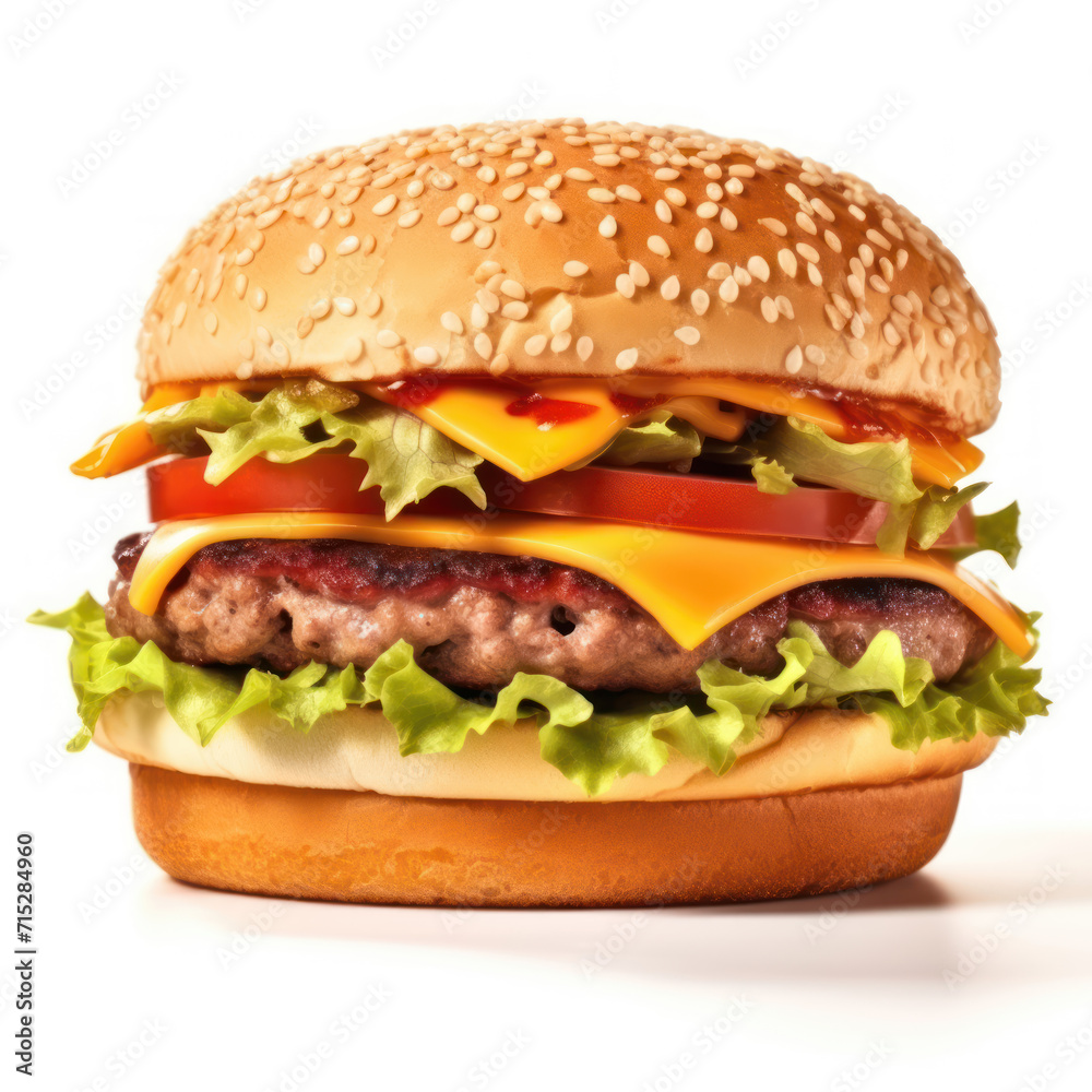 Classic hamburger stock photo, isolated in white. Classic hamburger stock photo, isolated in white.