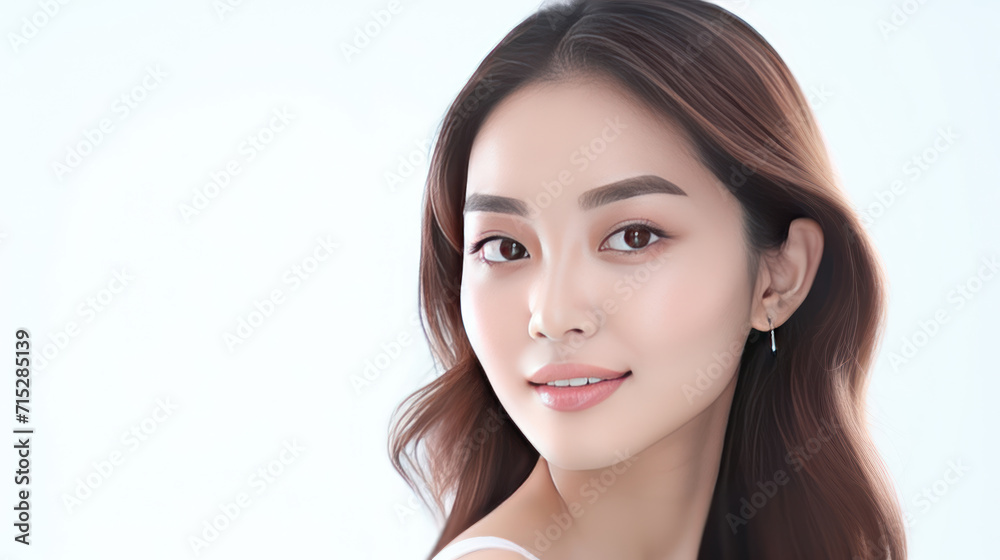 Beautiful young asian woman with clean fresh skin on white background, Face care, Facial treatment, Cosmetology, beauty and spa, Asian women portrait. Beautiful young asian woman with clean fresh skin on white background, Face care, Facial treatment, Cosmetology, beauty and spa, Asian women portrait.