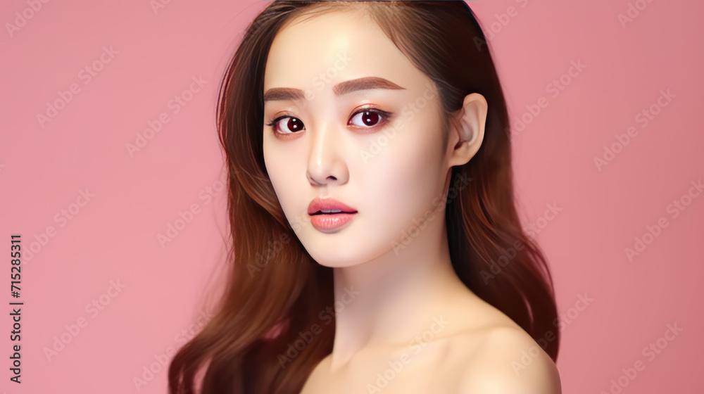 Beautiful young asian woman with clean fresh skin on white background, Face care, Facial treatment, Cosmetology, beauty and spa, Asian women portrait. Beautiful young asian woman with clean fresh skin on white background, Face care, Facial treatment, Cosmetology, beauty and spa, Asian women portrait.