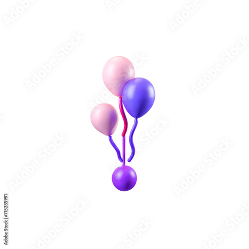 blue balloons isolated on white
