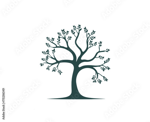 simple tree décor silhouette vector image.