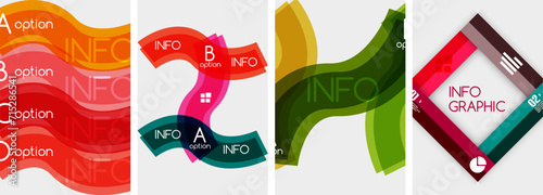 Set of line infographic backgrounds. Vector illustration For Wallpaper, Banner, Background, Card, Book Illustration, landing page